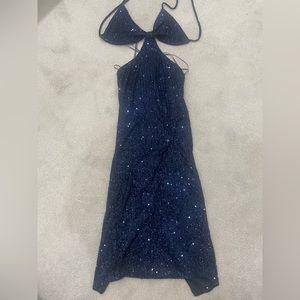 Gorgeous Blue Sequin Midi Dress